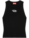 Diesel M-onerva Knitted Viscose Blend Top In Black