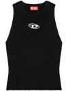 Diesel 'm-caddix' Black Top With Oval D Logo Plaque On The Front In Black