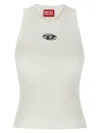 Diesel M-caddix White Top With Oval D Logo Plaque On The Front In Viscose Blend Woman