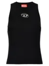 Diesel 'm-caddix' Black Top With Oval D Logo Plaque On The Front