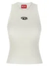 Diesel M-caddix White Top With Oval D Logo Plaque On The Front In Viscose Blend Woman In White