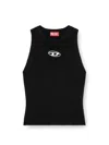Diesel 'm-caddix' Black Top With Oval D Logo Plaque On The Front