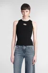Diesel 'm-caddix' Black Top With Oval D Logo Plaque On The Front In Black