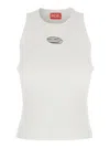 Diesel M-caddix White Top With Oval D Logo Plaque On The Front In Viscose Blend Woman In White