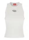 Diesel M-caddix White Top With Oval D Logo Plaque On The Front In Viscose Blend Woman In White