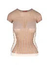 Diesel Contoured Knitwear Top With Modern Aesthetic In Beige