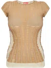 Diesel Contoured Knitwear Top With Modern Aesthetic In Neutrals