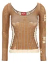 Diesel M-calai Long Sleeve Jersey In Brown