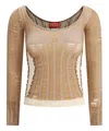 Diesel Top "m-calai" In Beige