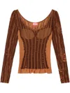 Diesel Seamless Top In Brown