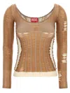 Diesel M-calai Long Sleeve Jersey In Brown