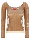 Diesel M-calai Long Sleeve Jersey In Brown