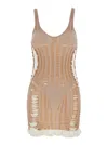 Diesel 'm-calimera' Beige Dress With Insert Design And Second Skin Effect In Beige