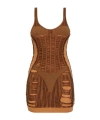 Diesel Calimera Fitted Mini Dress With Lingerie Effect In Brown