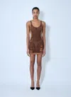Diesel Calimera Fitted Mini Dress With Lingerie Effect In Brown