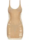 Diesel 'm-calimera' Beige Dress With Insert Design And Second Skin Effect