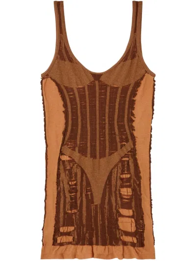 Diesel Brown M-calimera-short Minidress