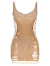 Diesel 'm-calimera' Beige Dress With Insert Design And Second Skin Effect