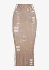 Diesel M-calina Midi Skirt In Beige