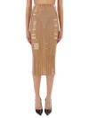 Diesel Camel Cotton Blend M Calina Skirt In Brown