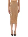 Diesel M-calina Midi Skirt In Nude