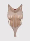 Diesel 'm-calimera' Beige Dress With Insert Design And Second Skin Effect