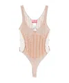 Diesel Seamless Bodysuit With Lingerie Illusion In Nude
