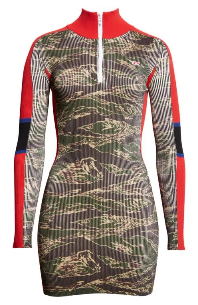 DIESEL DIESEL® M-CAMOK LONG SLEEVE RIB MINIDRESS