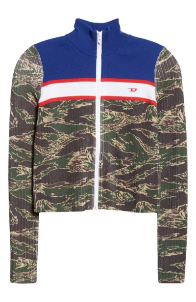 Diesel ® M-camut Zip Cardigan In Green