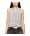 Diesel M-cherry Chenille Tank Top In Gray