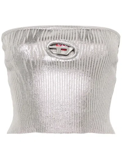 DIESEL DIESEL M-CLARKSVILLEX-C METALLIC TUBE TOP WITH LOGO HARDWARE