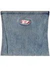 Diesel Rib-knit Tube Top With Oval D In Blue