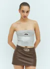 Diesel Silver M-clarksvillex-c Tube Top In Silver