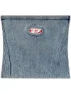 Diesel Rib-knit Tube Top With Oval D In Blue