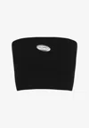 Diesel Ribbed Viscose Cropped Top M-clarksvillex In Black