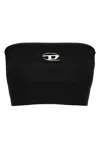 Diesel M-clarksvillex Black Stretch Ribbed Jersey Bandeau Top