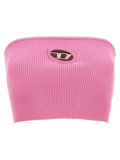 Diesel M-clarksvillex Ribbed Top In 377 Pink