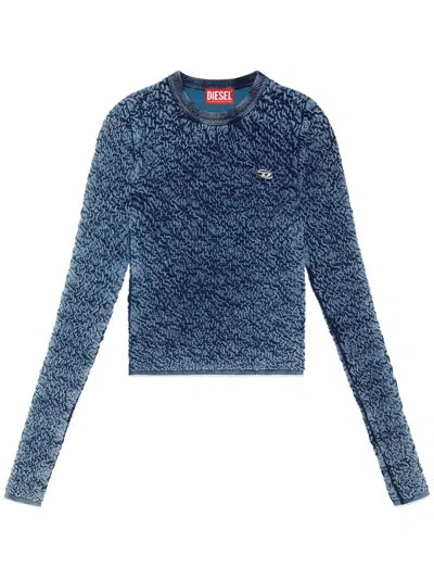 Diesel M-creta Shirred Top In Blue