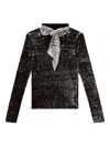 Diesel Keyhole Neck-tie Jumper In Linen In Black