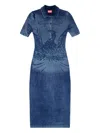 Diesel M-fenny Denim Button-up Dress In Blue