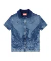 Diesel M-fenny Denim Short-sleeve Shirt In Blue