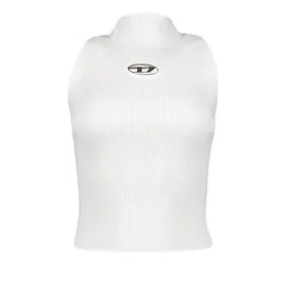 Diesel White M-onervax-top Tank Top In Grey