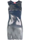 Diesel Woman Mini Dress Blue Size L Cotton In Blue