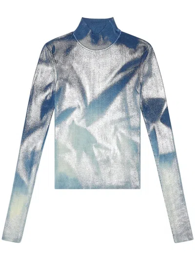 Diesel M-ileen Metallic-effect Jumper In Blue