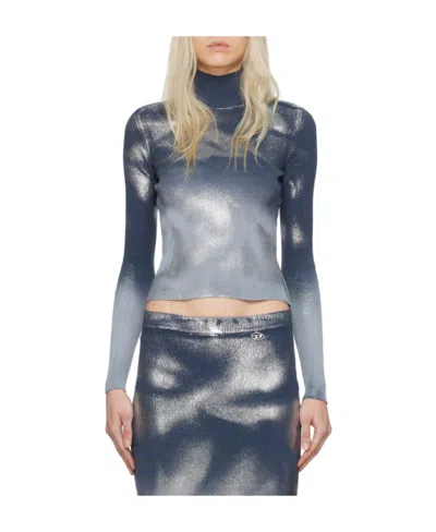 DIESEL DIESEL M-ILEEN HIGH NECK METALLIC-EFFECT JUMPER