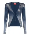 Diesel M-isolde Faded Cardigan In White