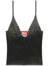 Diesel M-laila Camisole In Faded Ribbed Knit In Black