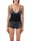 Diesel "top With Faded Effect" In Black