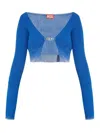 Diesel M-latina Ribbed Cotton Crop Top In Light Blue