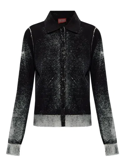 Diesel M-loren Buttoned Cardigan In Black